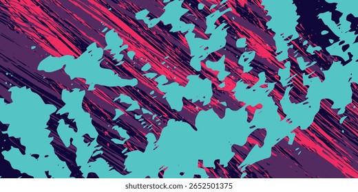 neon background brush game blue pink purple banner abstract paint stain vintage modern car wrap sticker, vector.