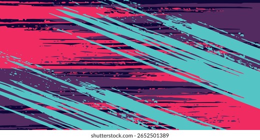 neon background brush game blue pink purple banner abstract paint stain vintage modern car wrap sticker, eps 10,