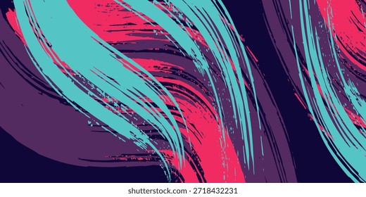 neón juego de pincel de fondo azul rosa púrpura Anuncio abstracto pintura pintura vintage moderno coche wrap pegatina, moderno.