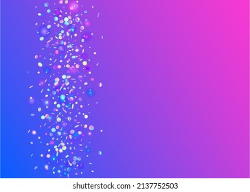 Neon Background. Disco Design. Violet Party Glitter. Hologram Glare. Modern Foil. Flying Art. Rainbow Effect. Metal Festival Serpentine. Blue Neon Background