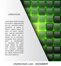 Neon background. Glowing square. EPS10 vector
