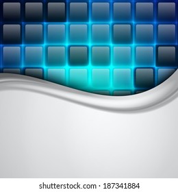 Neon background. Glowing square. Place for text. EPS10 vector