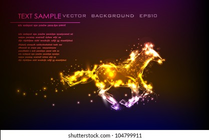 neon background Horse