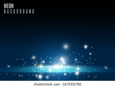 Fondo neón. Ilustración con efecto luz azul.	
