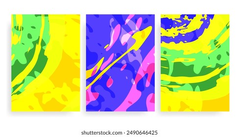 A  neon background with large color chunks and textured edges in overlay mode. 