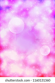 Neon background with liquid purple shapes. Luminous fluid. Fluorescent cover with bauhaus gradient. Graphic template for brochure, banner, wallpaper, mobile screen. Colorful neon background.