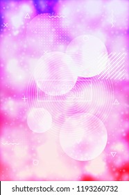 Neon background with liquid purple shapes. Luminous fluid. Fluorescent cover with bauhaus gradient. Graphic template for flyer, ui, magazine, poster, banner and app. Dazzling neon background.