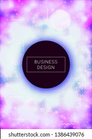 Neon background with liquid purple shapes. Luminous fluid. Fluorescent cover with bauhaus gradient. Graphic template for brochure, banner, wallpaper, mobile screen. Dazzling neon background.