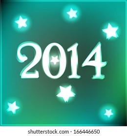 Neon background for new year 2014