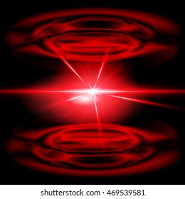 Neon background in red color with bright flash in center. Modern, futuristic, fantastic design. To design banners
