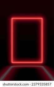 Neon background with red glowing frame