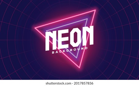 neon background with red and purple triangle shape