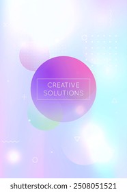 Neon Background. Shiny Luminous Backdrop. Blue Magic Fluid. Simple Flyer. Light Poster. Holographic Pattern. Trendy Dots. Rainbow Shape. Purple Neon Background