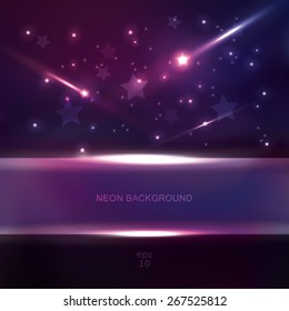 neon background with stars