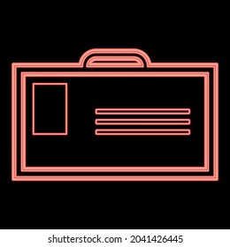 Neon-Abzeichen, rote Vektorgrafik, flaches Bild