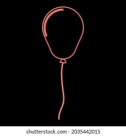 Imagen de estilo plano de ilustración vectorial de color rojo globo neón