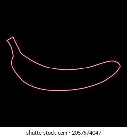 Neon banana red color vector illustration flat style light image