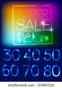 neon banner, discount
