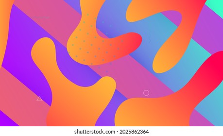 Neon Banner. Dynamisches Element. Kreative Präsentation. Tech Landing Page. Geometrisches Design. blauer heller Hintergrund. Cool Futuristische Form. Trendpapier. Lilac Neon Banner