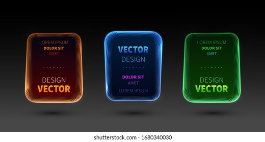 Marcos Neon, formas abstractas brillantes. Gráficos digitales para folletos, sitios web, volantes, impresos, afiches, otros diseños.