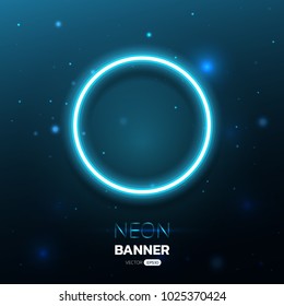 Neon banner with lights effects.vector illustration.