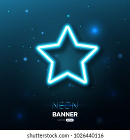 Neon banner with lights effects.vector illustration.