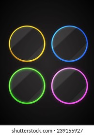 Neon banner set.