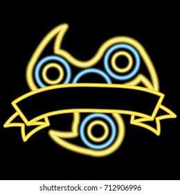 neon banner spinner vector
