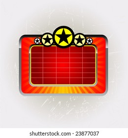 Neon Banner with stars, vector 2