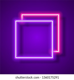 Neon banner template design.