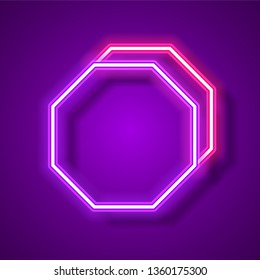 Neon banner template design.