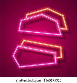 Neon banner template design.