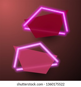 Neon banner template design.