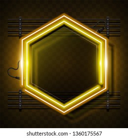 Neon banner template design.