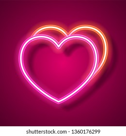 Neon banner template design.