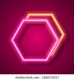 Neon banner template design.