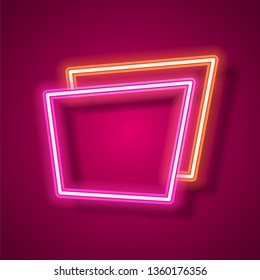 Neon banner template design.