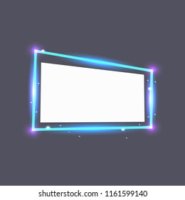 Neon banner vector illustration isolated on grey background