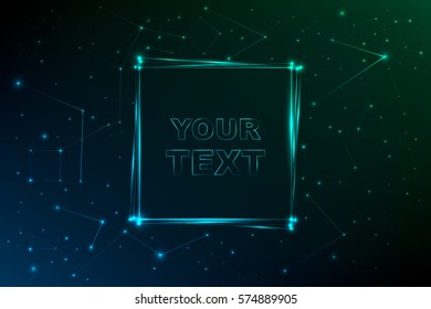 Neon banner(glow,square,plexus,blue,green)
