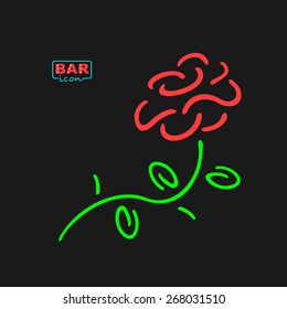 Neon Bar Symbol Rose