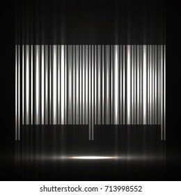 Neon barcode isolated on white background. Vector sign symbol