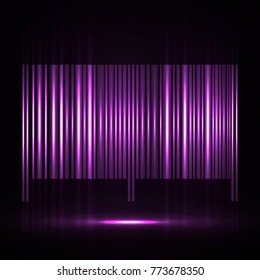 Neon barcode isolated on white background. Vector sign symbol
