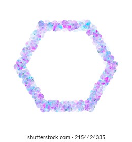 Neon beads confetti scatter vector background. Round glowing paillette particles holiday glitter top view. New Year confetti placer twinkling pattern.