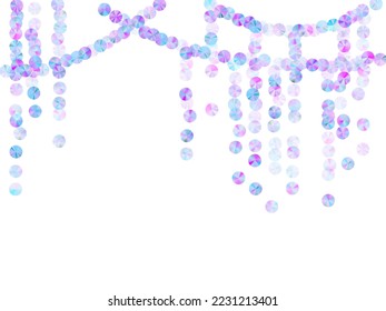 Composición vectorial de las perlas de neón. Delicados elementos de baldosas brillantes en la decoración de vacaciones. Modelo de sumergimiento de un sustituto de cumpleaños.