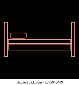 Ilustración vectorial de color rojo lecho neón estilo plano