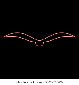 Neonvogel, rote Vektorgrafik, flaches helles Bild