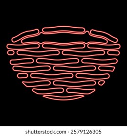 Neon bird's nest bird red color vector illustration image flat style