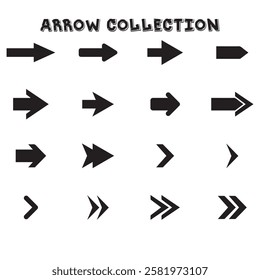 Neon black arrow icon art design. abstract arrows button forward up down left right. eps new collection digital cursor direction. black arrow isolated on a white background. 