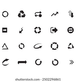 Neon black Arrow icons set. Arrows vector sing isolated on white background. Big vector set of black arrow symbol and direction pointers in different styles. Beautiful arrow vector collection.