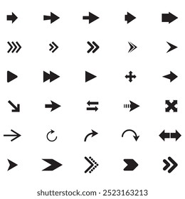 Neon black Arrow icons set. Arrows vector sing isolated on white background. Big vector set of black arrow symbol and direction pointers in different styles. Beautiful arrow vector collection.